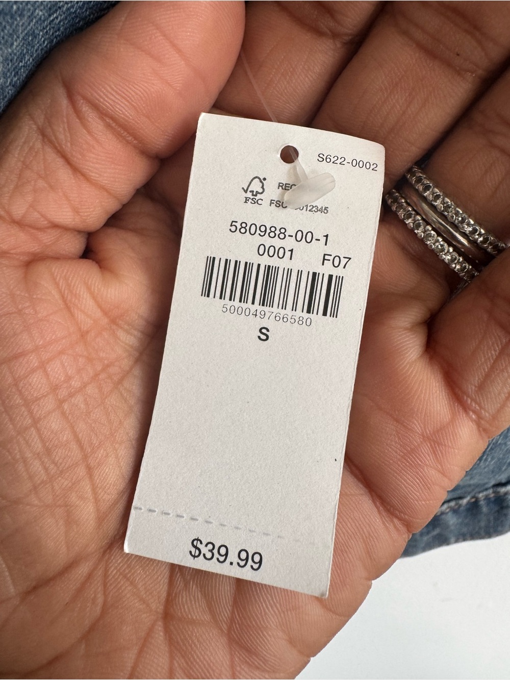 Old Navy Cropped Denim Jacket Medium Wash Button Front Small NWT - Picture 8 of 8